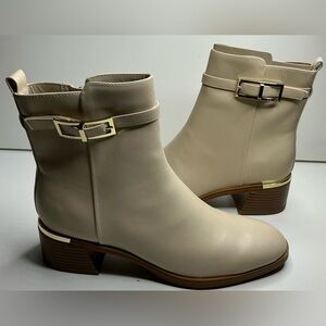 Calvin Klein Women's Jallis Block Heel Dress Booties 11M Ivory/natural New